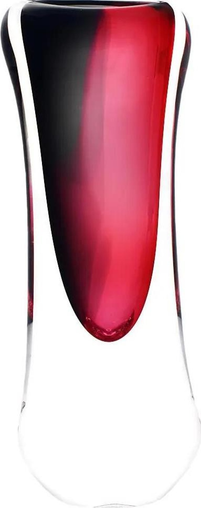 Skleněná váza hutní 00, růžová a kouřově černá, 20 cm | České hutní sklo od Artcristal Bohemia