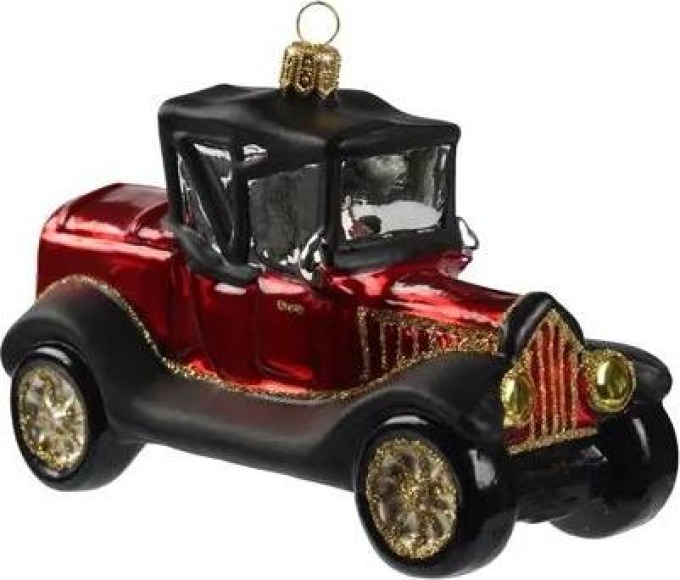 Vánoční ozdoba autíčko veterán červený
