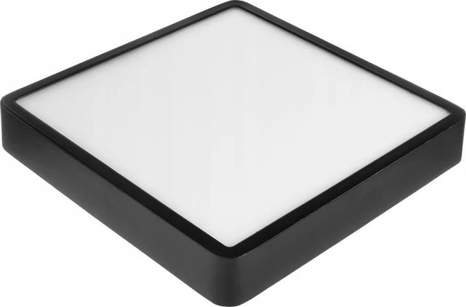 BERGE LED panel čtvercový povrchový černý 30x30x3,5cm - 24W - 1900Lm - neutrální bílá