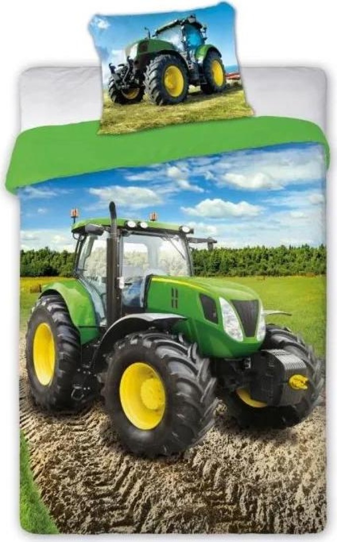 FARO Povlečení Traktor zelený Bavlna, 140/200, 70/90 cm