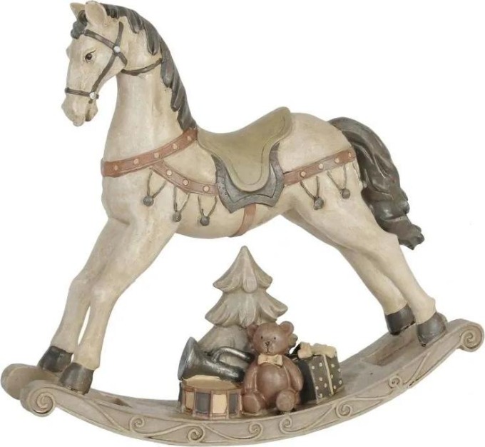 Houpací koník v patině vintage od Clayre & Eef, rozměry 30*8*27 cm