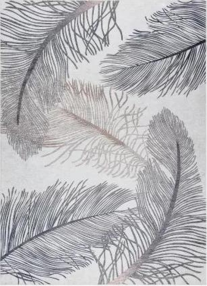 ANDRE mycí kobereček Peří 1147 vintage protiskluz béžový velikost 160x220 cm | krásné koberce cz