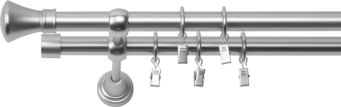 Dvouřadá Garnýž Monaco 19/19 mm matný chrom 160 cm