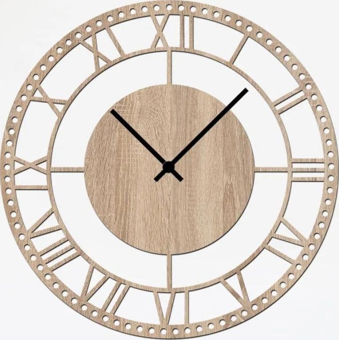 dřevo života Nástěnné dřevěné hodiny BIG BANG Barevný vzor: Světlý dub, Velikost hodin: 50x50