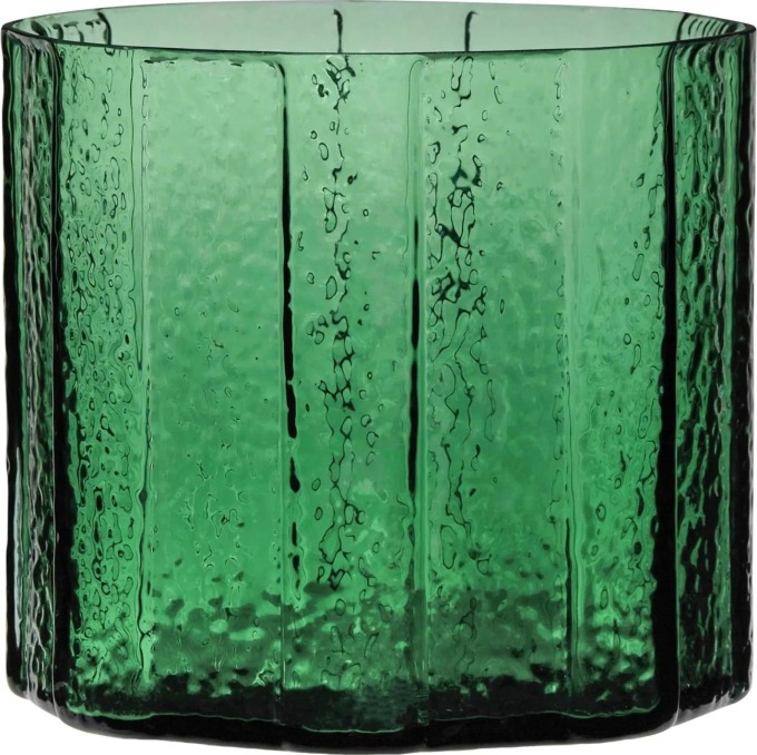 Hübsch Skleněná váza Emerald Green, zelená barva, sklo