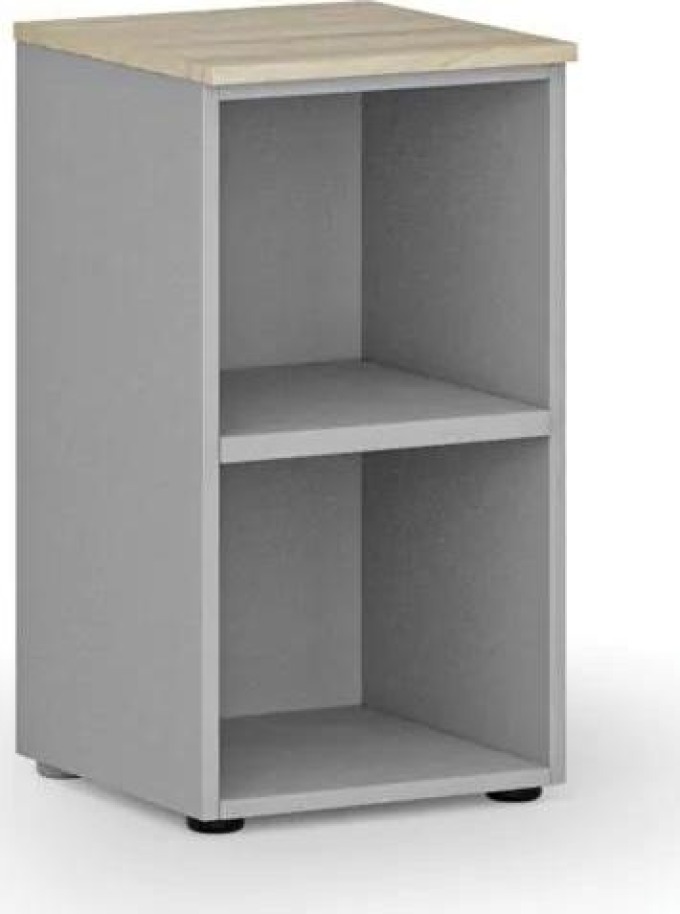 Kancelářský regál PRIMO GRAY, 740 x 400 x 420 mm, šedá/dub přírodní