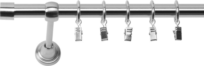 Jednořadá Garnýž Luna 19 mm ocelový efekt 180 cm