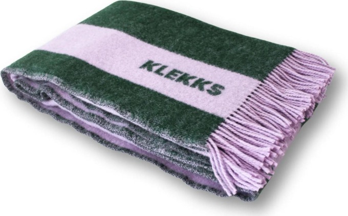 KLEKKS Vlněný pléd Klekks No. 6 (130 x 200 cm), zelená barva, textil
