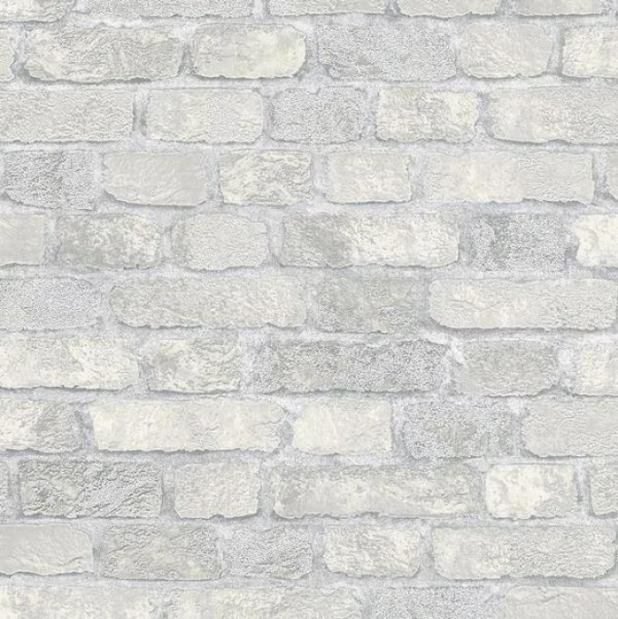 Vliesové tapety na zeď s výraznou strukturou bílo-krémových 3D cihel, rozměr 10,05 m x 0,53 m