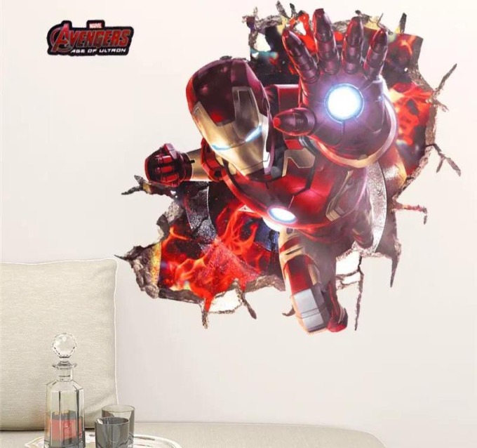 Živá Zeď Samolepka na zeď Iron Man Avengers