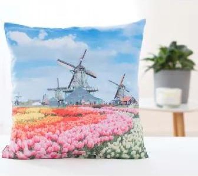 Carbotex Povlak na polštářek 40 × 40 cm – Větrné mlýny v Holandsku