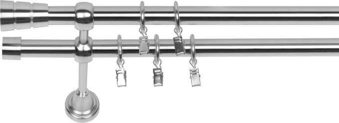 Dekodum Dvouřadá Garnýž Walec Basic 19/19 mm ocelový efekt 300 cm