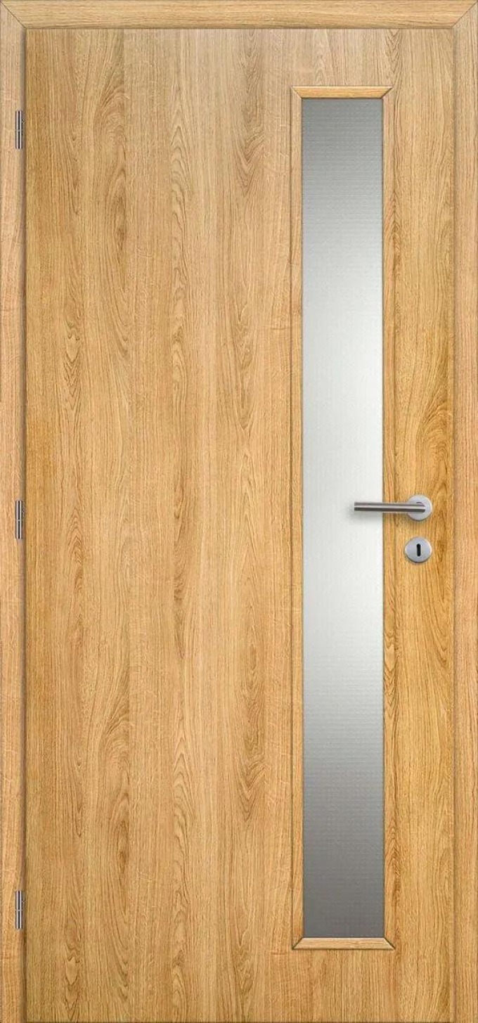 Doornite CPL Interiérové dveře TIKA1 sklo, 80 L, 846 × 1983 mm, CPL laminát, levé, dub Corbridge, prosklené