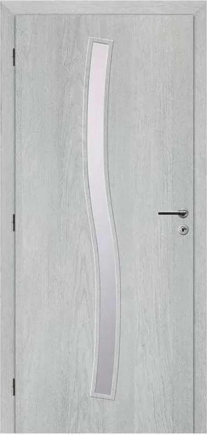 Solodoor Interiérové dveře Etta 1, 60 L, 650 × 1985 mm, fólie, levé, Earl Grey, prosklené