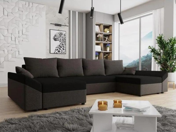 Moderní rohová pohovka Peltata U Lux, Barva: Muna 10 + Muna 14