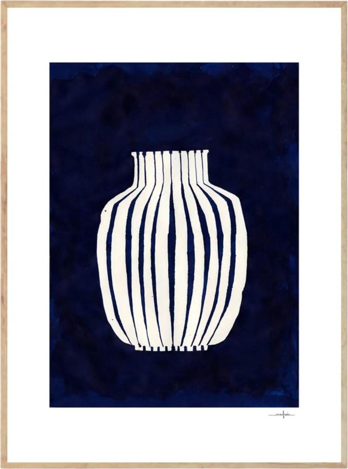 THE POSTER CLUB Autorský plakát Blue Vase by Ana Frois 30x40 cm, modrá barva, papír