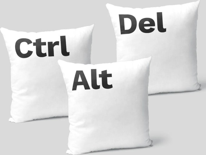 Ctrl + Alt + Delete - polštáře s potiskem