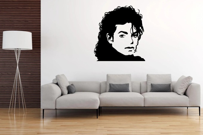 Lepy.cz Samolepka na zeď Michael Jackson Velikost (šířka x výška): 40x43cm, Barevná varianta: Světle červená