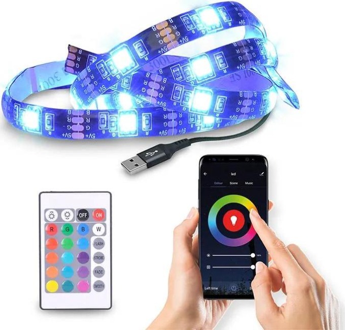 SOLIGHT LED WIFI smart RGB pásek pro TV, 4x50cm, USB