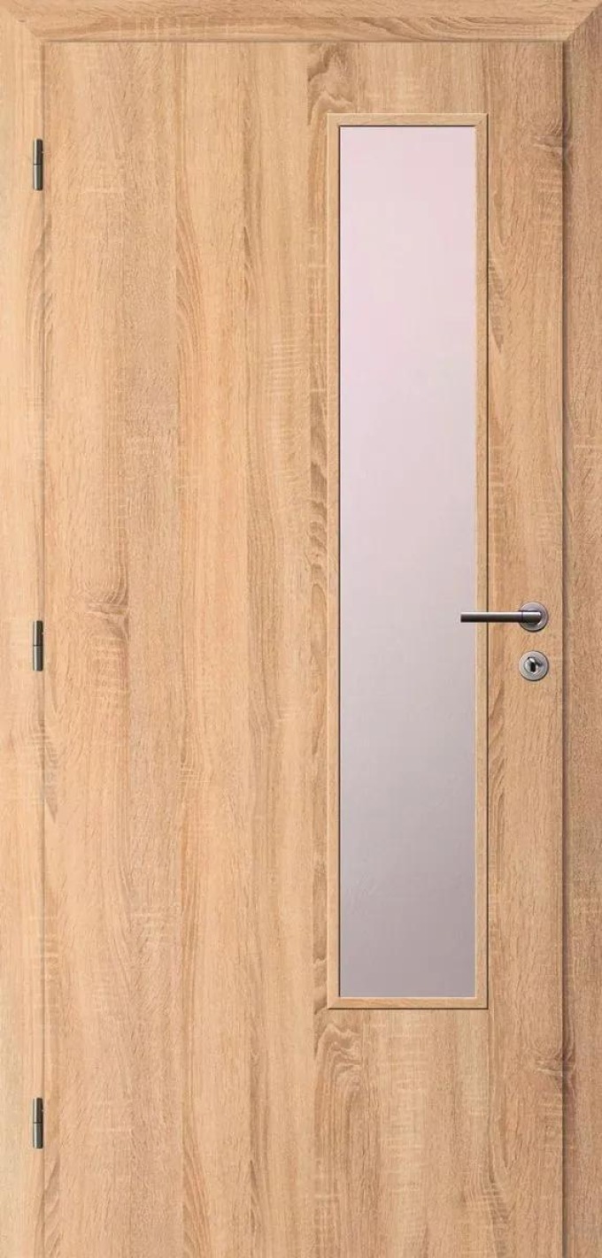 Solodoor Interiérové dveře L2 sklo, 70 L, 750 × 1985 mm, fólie, levé, dub Mystic, prosklené