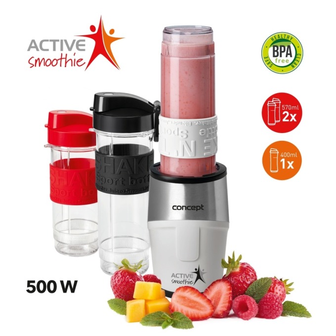 Concept SM3380 Smoothie maker  Active Smoothie 500 W bílá 2 x 570 ml + 400 ml