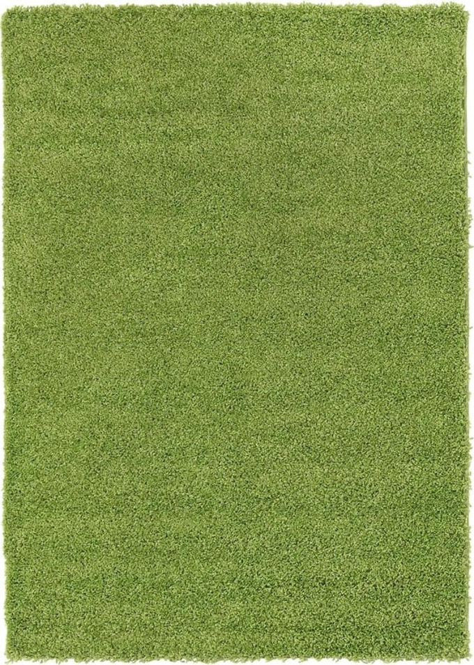 Kusový koberec LIFE 1500 Green o rozměrech 60 x 110 cm s populárním shaggy vlasem a délkou 30 mm