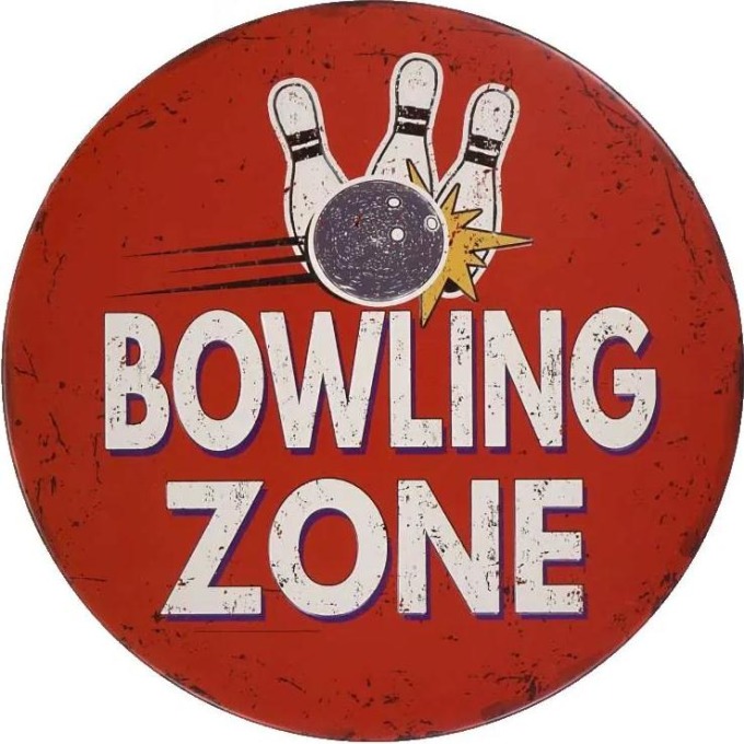 Kovová cedule BOWLING ZONE