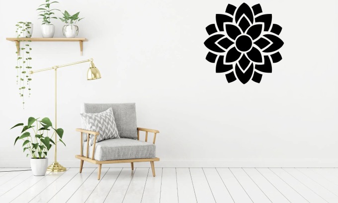 Lepy.cz Samolepka na zeď Květ Dahlia Velikost (šířka x výška): l00xl00cm, Barevná varianta: Tmavě modrá