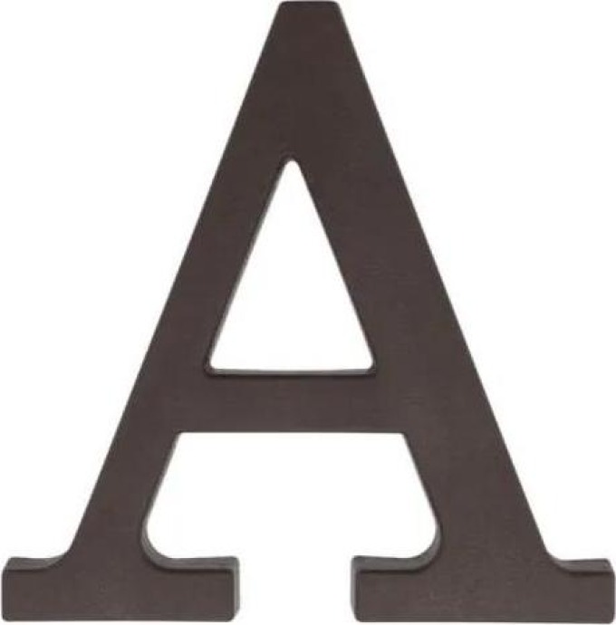 PSG 64.12A - plastové 3D písmeno A, číslo na dům, výška 90 mm, hnědé