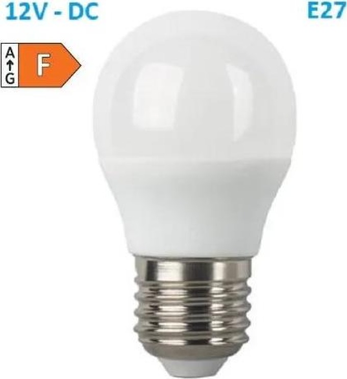 Diolamp SMD LED žárovka matná Special Voltage Ball P45 5W/12V-DC/E27/6000K/470Lm/180°