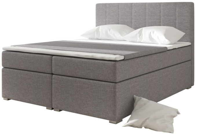 Boxspring HIRSUTA 03 140x200,  světle šedá látka