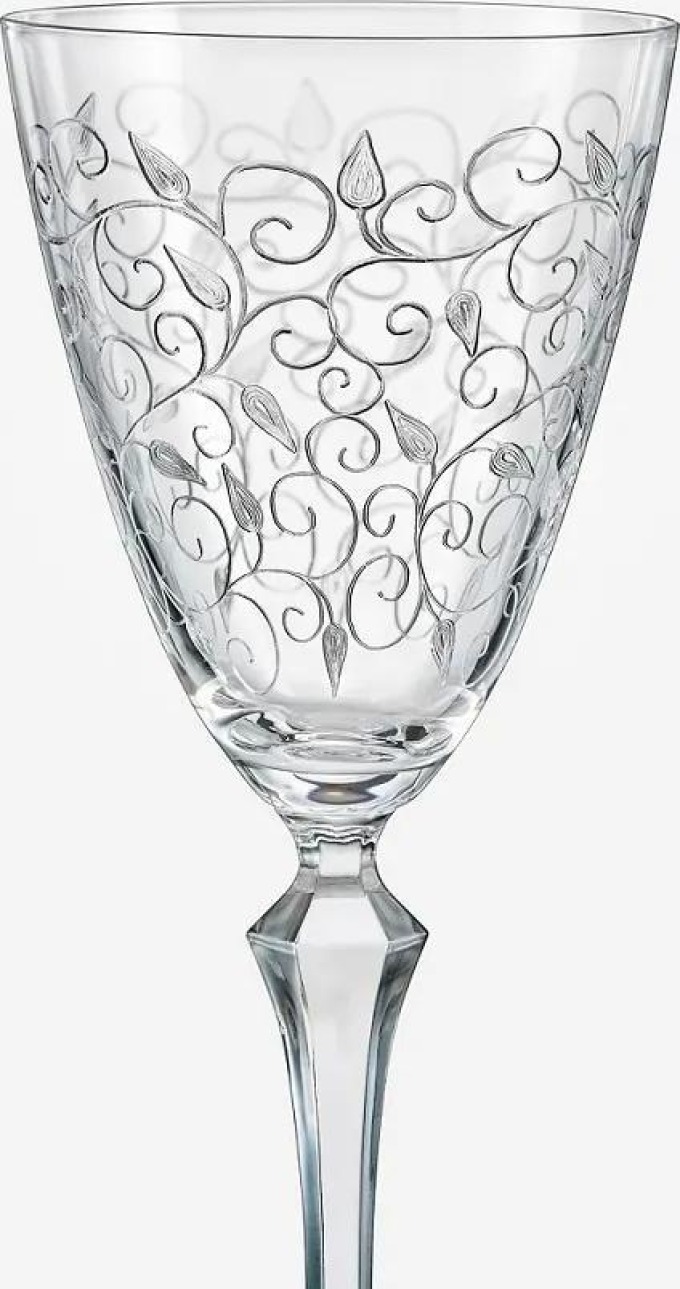 Crystalex - Bohemia Crystal Sklenice na bílé i červené víno Elisabeth Leaves 350 ml, 6 ks