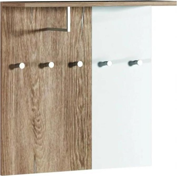 Předsíňový panel DENVER - dub halifax/bílá lesk