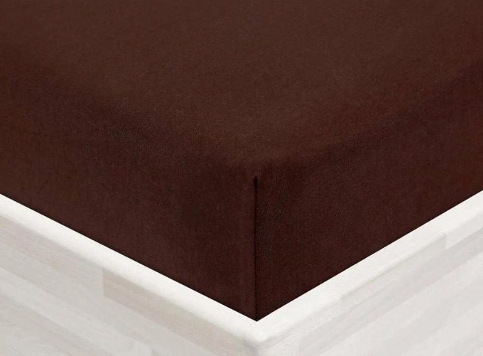 Prostěradlo jersey tmavohnědá TiaHome - 200x220cm
