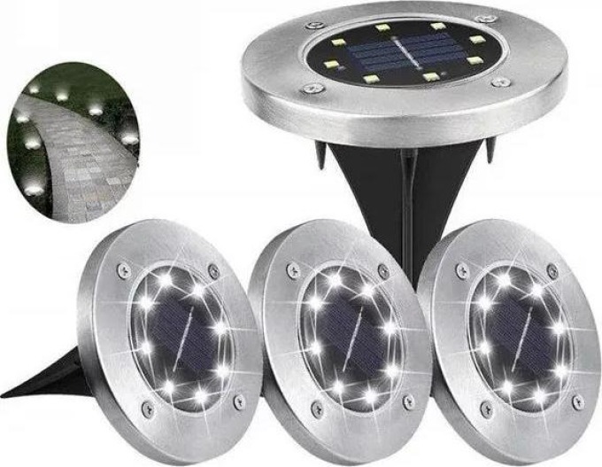 Zaparkorun Solární zahradní LED světla - 8 LED - 4 ks