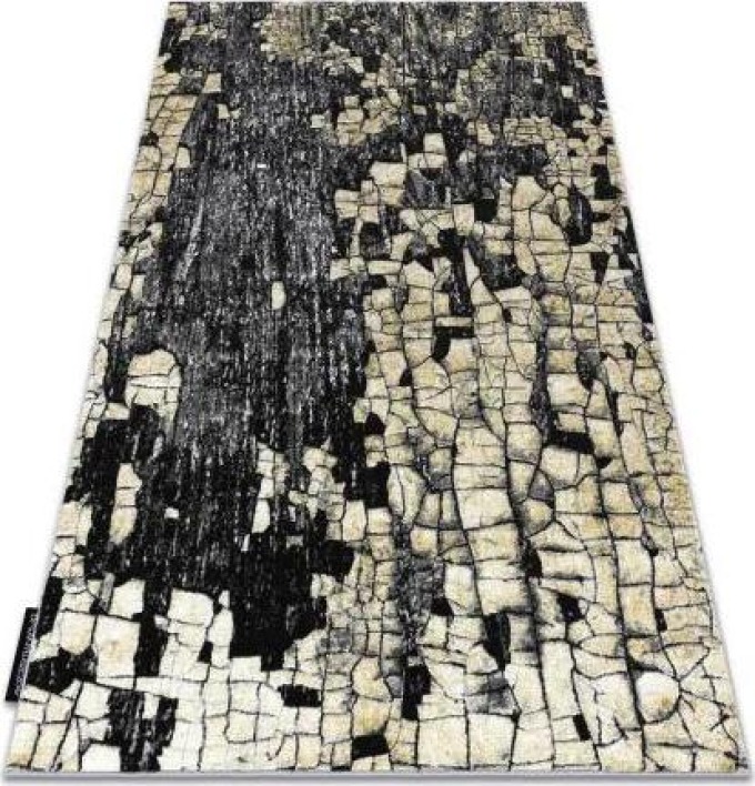 Moderní koberec DE LUXE 2079 Dlažba cihlový Strukturální zlato / še velikost 200x290 cm | krásné koberce cz
