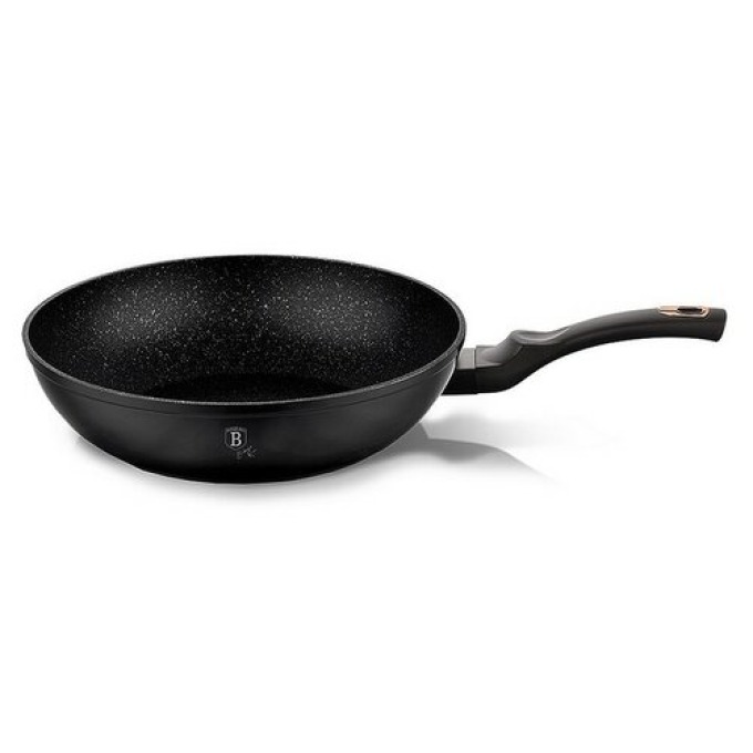 Berlinger Haus Wok Pánev s mramorovým povrchem Black Rose Collection, 30 cm