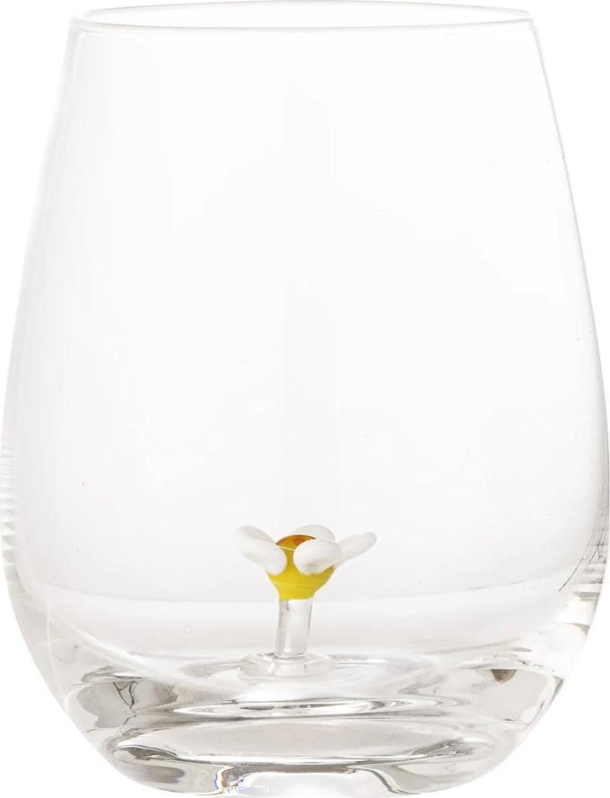 Bloomingville Sklenice na vodu Misa Flower 560 ml, čirá barva, sklo