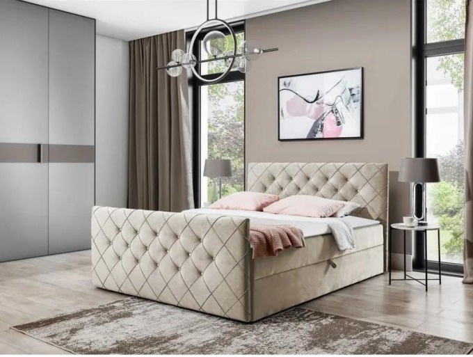 Kontinentální postel Dotan, Rozměr postele: 140x200, Barva:: Amor Velvet 4303