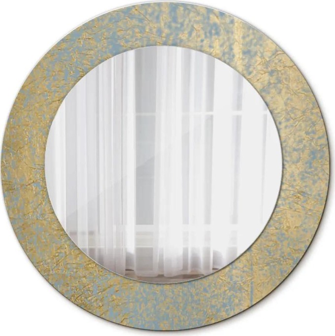 Kulaté dekorační zrcadlo Textura zlatého filmu