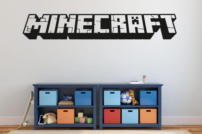 Lepy.cz Samolepka na zeď Minecraft Velikost (šířka x výška): 60x10cm, Barevná varianta: Tmavě červená