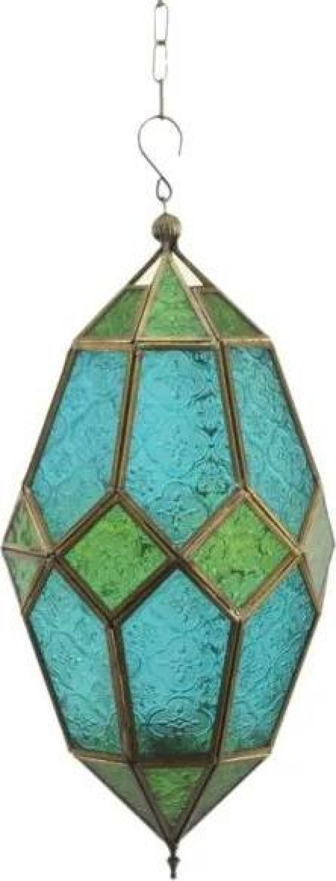 Orientální závěsná lampa Sellima - modře zelená