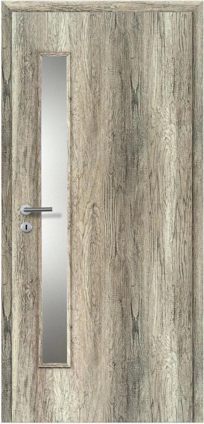 Doornite Interiérové dveře Verto, 80 P, 846 × 1983 mm, fólie, pravé, dub Grand, prosklené