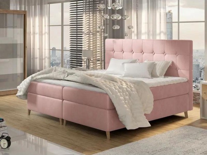 Kontinetální postel Crete, Rozměr postele: 200 x 200 cm, Barva:: Magic Velvet 2257