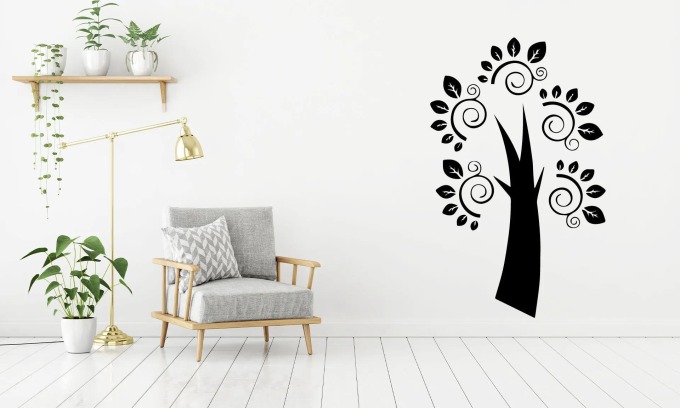 Lepy.cz Samolepka na zeď Strom - abstrakt Velikost (šířka x výška): 70x112cm, Barevná varianta: Karafiátová růžová