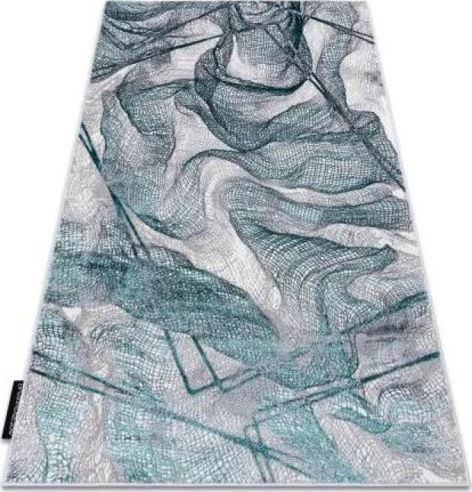 Moderní koberec DE LUXE 621 Síť Strukturální šedá / zelená velikost 140x190 cm | krásné koberce cz