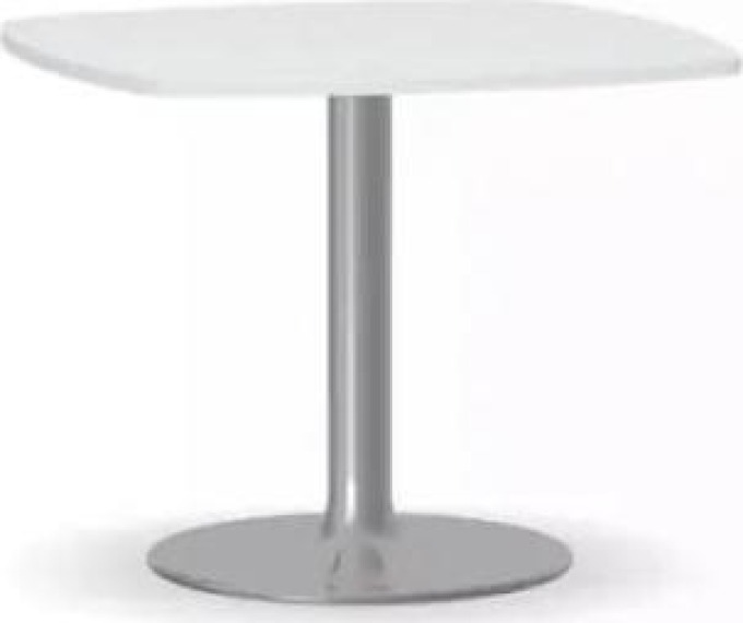 Konferenční stolek ZEUS II, 660x660 mm, chromovaná podnož, deska bílá