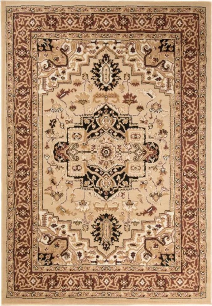 Kusový koberec s vysokou odolností proti oděru a deformaci, v béžové barvě a velikosti 70x140cm