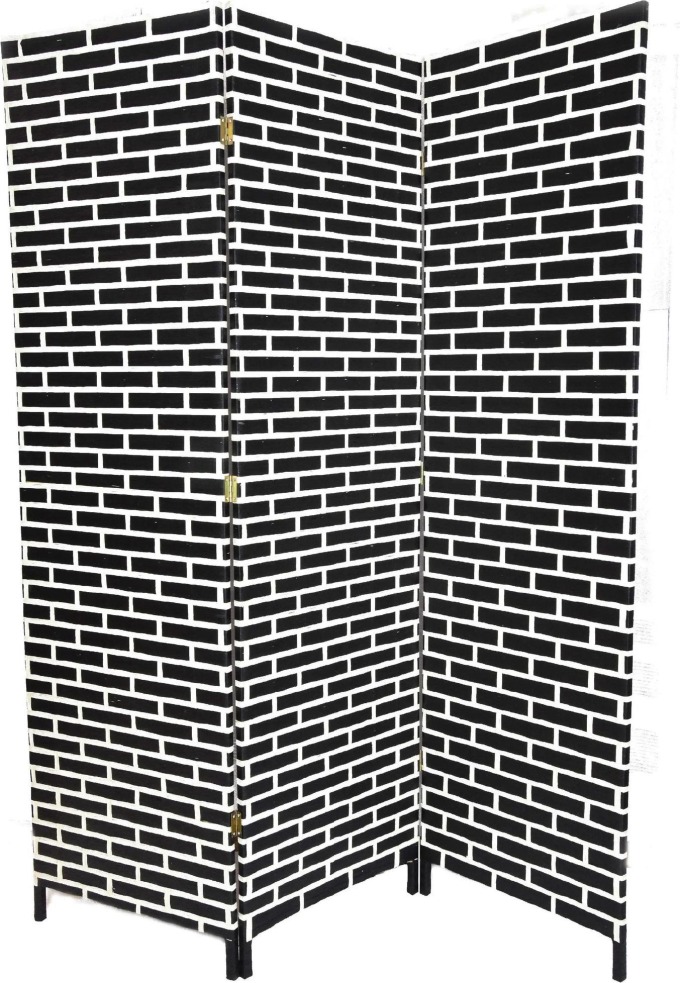 Vingo Paraván černé cihličky, 200 x 180 cm