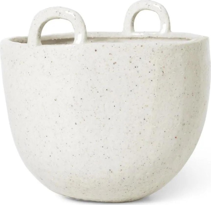 ferm LIVING Keramický obal na květináč Speckle Pot, krémová barva, keramika